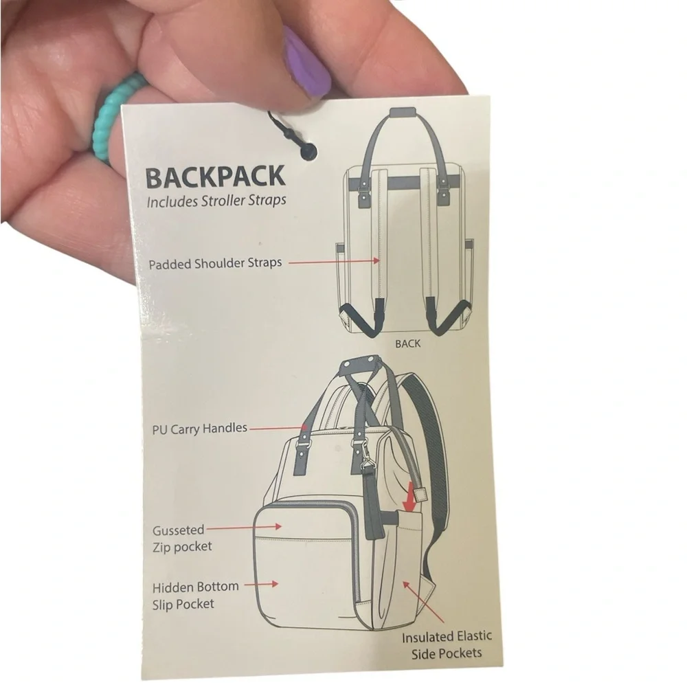 Guess Green Diaper Backpack - NWT - Picture 7 of 8